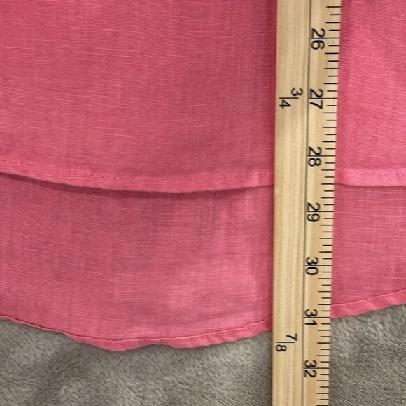 Company Ellen Tracy Shirt Womens Medium Linen Zip Front Pockets Blouse Top - Picture 6 of 16